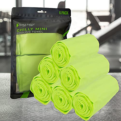 FROGG TOGGS Chilly Mini Cooling Neck Towel, 6 Pack | Evaporative technology continues cooling for hours, reusable design, machine washable