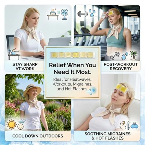 Cooling Neck Wrap & Scarf for Instant Relief | Reusable Ice Crystal Cooling Towel – Soft, Breathable for Sports, Gym, Outdoor Work, Hot Flashes (Grey)
