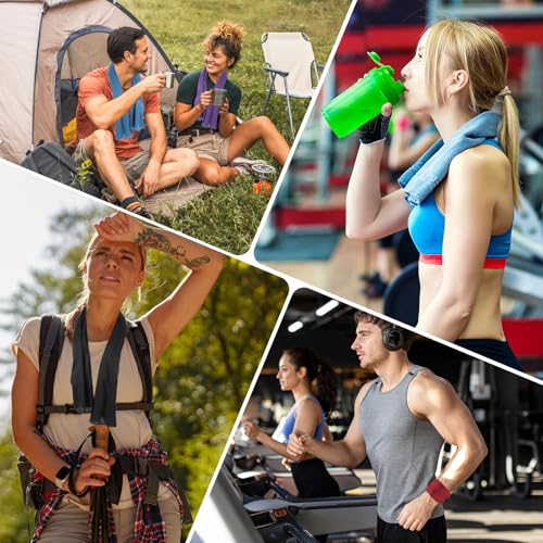 PATIKIL Cooling Towel 40"x12", 4 Pcs Ice Towel for Neck and Face, Soft Breathable Chilly Sweat Absorbing for Yoga Sports Camping Fitness Running Golf, Purple