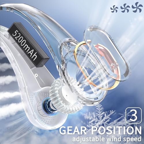 FrSara Neck Fan, Portable Personal Fan Strong Wind, 4000mAh, 360° Cooling | Air Volume, No Hair Twisting, Air Volume On 2 Sides, Non-Slip, Quick Charge, Long Use Time, Birthday Gift for Women, Dad, Men
