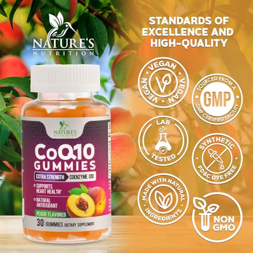 CoQ10 Gummies 100mg - 3X Strength Coenzyme Q10 - Ultra High Absorption, Antioxidant Supplements Support Heart Health & Energy Production - Nature's Coq 10 Vitamins Supplement - Vegan - 30 Gummies