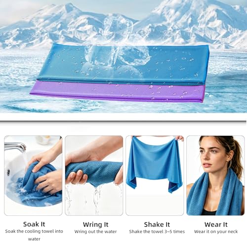 5 Pack Cooling Towel 31"x11", Microfiber Gym Towels for Men and Women，Soft Breathable Chilly Towe for Yoga, Running, Workout,Gym, Camping, Fitness, Workout