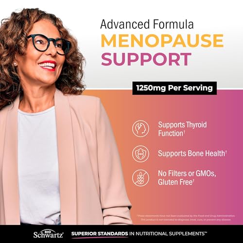 Herbal Menopause Support for Women - Supports Healthy Mood and Balance | Milk Thistle Chasteberry Black Cohosh Red Clover Turmeric Ginger - Menopause Supplements for Women - 60 Veggie Capsules