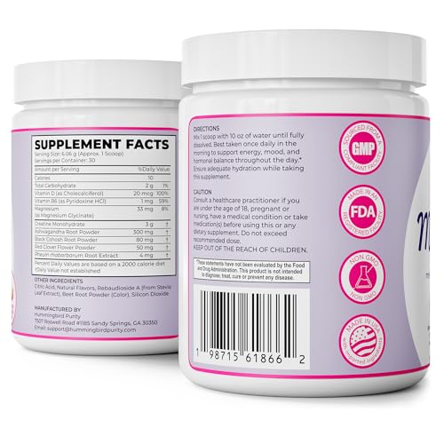 Meno Magic Menopause Support Drink Mix | 8-in-1 Hormone Balance for Hot Flashes, Night Sweats, Mood | Creatine + Herbal & Vitamin Blend | Energy, Metabolism, Muscle Support | 30 Servings