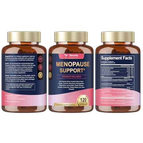 40-in-1 Menopause Supplements for Women, Multibenefit & Complete Black Cohosh for Hot Flashes, Night Sweats & Hormone Balance, w/ Probiotics, DIM, Vitex, Dong Quai, Red Clover and More, 120 Vegan Caps
