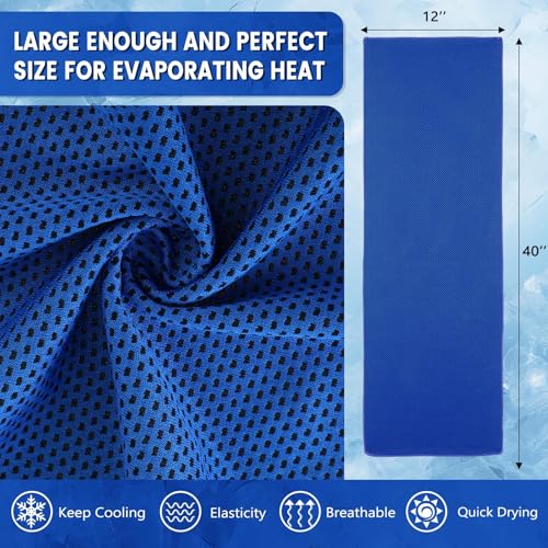 Hosuly 100 Pack Cooling Towels, 40"x12" Cooling Towels for Neck and Face Breathable Soft Chilly Sweat Rag Microfiber Sport Rags for Gym Yoga Golf Running