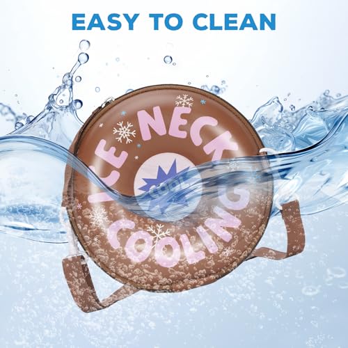 1MORE Neck Cooling Tube,Cooler Ice Ring w/Bag for Summer,2-Pk,Chocolate | Reusable Coolers Wraps for Extremely Hot Weather | Wearable Cooling Ice Ring for Outdoor Sports, Workers.