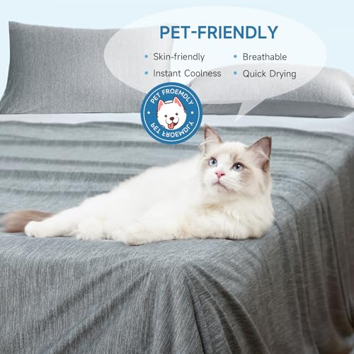 Cooling Blanket, 80''X60'' Double-Sided Cooling Fabric | Q-Max>0.43 Tech Absorbs Heat, Machine Washable，for Hot Sleepers/Night Sweats，for Bed/Couch，Gray