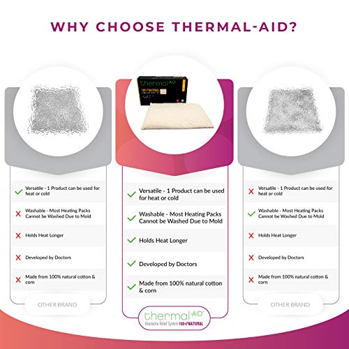 Thermal-Aid - Heating and Cooling Pack, Small - Hot and Cold Pad with Natural Corn Filling for Back, Neck, Head, and Knees - Reusable and Easy to Clean