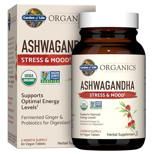 Garden of Life Organic Ashwagandha with Probiotics & Ginger, 60 Day Supply
