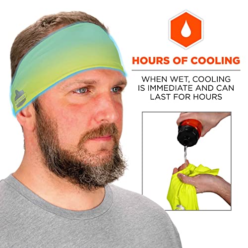 Ergodyne Chill-Its 6634 Cooling Headband, Sports Headbands for Men and Women, Moisture Wicking