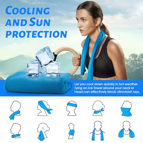 CIVPOWER Cooling Towel (39"x12") - Instant Ice Neck Wrap for Hot Weather | Quick-Dry Breathable Microfiber Chilly Towel for Workout, Yoga, Golf, Gym, Running, Camping, Hiking & Outdoor Sport