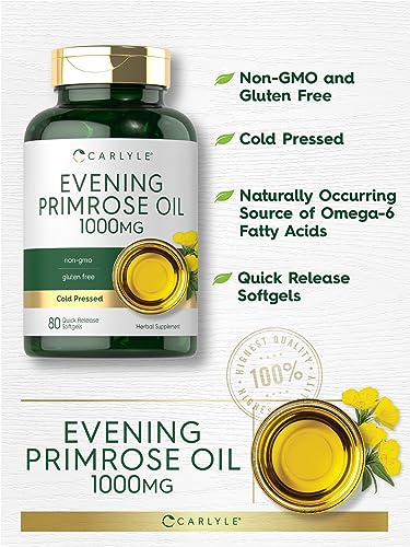 Carlyle Evening Primrose Oil Supplement 1000mg | 80 Softgel Capsules