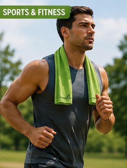 Cooling Towel | Green | Pink | Blue | Sports & Fitness | Gardening | Outdoor Work (Green 32 x 16)