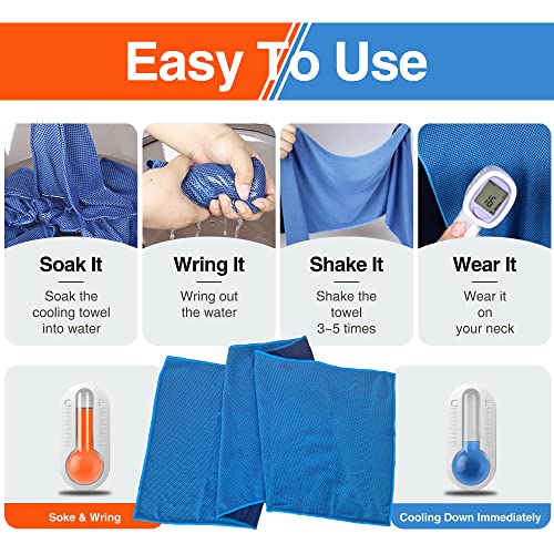 4Monster Cooling Towel for Neck and Face,Microfiber Cold Towel for Hot Weather,Quick Dry Ice Chilly Towel Cooling Rags for Neck Stay Cold for Gym,Yoga,Sport,Running,Camping,Fitness(40 x 12 inches)