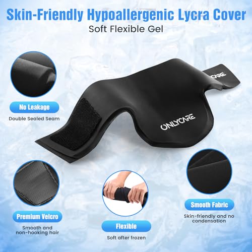 ONLYCARE Neck Ice Pack Wrap Gel - Upgraded Ice Packs for Neck Reusable | Hot and Cold Compress, Relief of Pain, Swelling, Sprains, Office Pressure