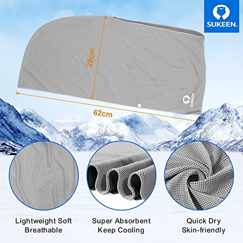 Sukeen Cooling Hoodie Towel, Absorbent Quick-Drying Cooling Towels for Neck and Face, UV Sun Protection Cooling Neck Wraps Sport Head Cooling Towel Hot Weather