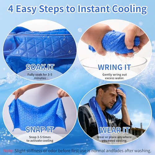 SRsafety Cooling Towels,PVA Cooling Towels for Hot Weather,Construction Cooling Neck Wraps for Hot Weather,Outdoor,Work (Blue)