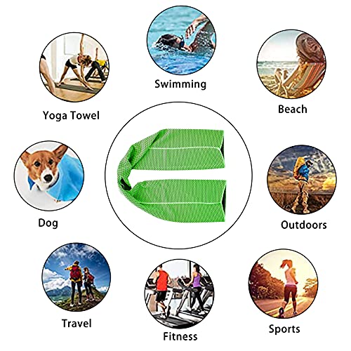 Ponpon 10pcs Cooling Towel Ice Towel Cooling Towels for Neck and Face Microfiber Cooling Towel for Gym, Travel, Yoga, Camping, Running, Outdoor Sport (10 Colors)