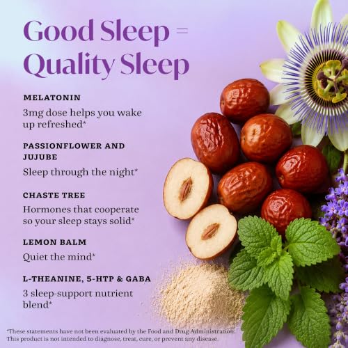 Winged Wellness Sleepyhead Natural Sleep Gummies for Women, 60 Gummies