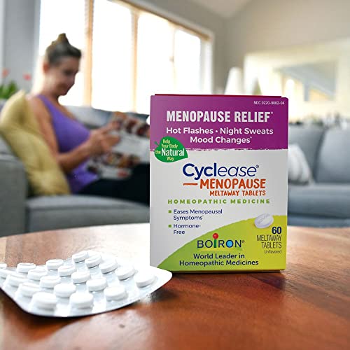 Boiron Cyclease Menopause for Relief from Hot Flashes, Mood Changes, Night Sweats, and Irritability - 120 Count (2 Pack of 60) | For Hot Flashes, Mood Changes, Night Sweats, and Irritability. Size: 120 Count (2 Pack of 60).