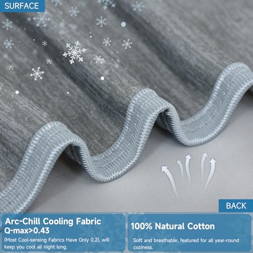 Cooling Blanket, 80''X60'' Double-Sided Cooling Fabric | Q-Max>0.43 Tech Absorbs Heat, Machine Washable，for Hot Sleepers/Night Sweats，for Bed/Couch，Gray