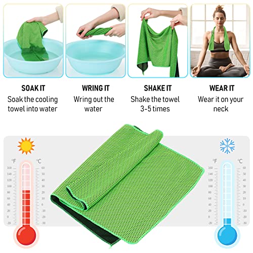 BBTO 80 Pcs Cooling Towels 32x12 in Microfiber,Multicolor | Ice Cold Breathable Neck Face Design, Quick Cool Yoga Sport Gym Workout Camping, Chilly Outdoor Training Activities