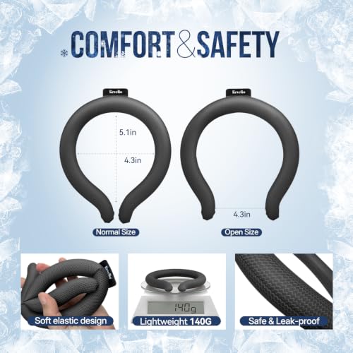 Neck Cooling Tube with Cooler Bag, Reusable18°C/64°F PCM Cooling Ring, Wearable Body Cooling Device for Summer Heat Relief, Outdoor, Sports & Hot Flash Relief (Black Kingsnake Pattern)