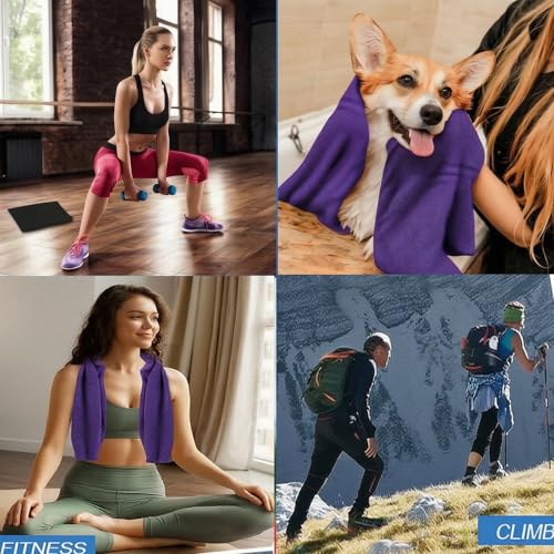 4 Pack Cooling Towels Cloth for Neck and Face, Ice Cool Towel Cold Rags for Sports Gym Fitness Yoga Running Tennis Baseball Hiking Camping(Y-4PACK-02)