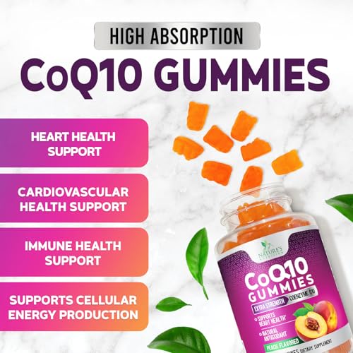 CoQ10 Gummies 100mg - 3X Strength Coenzyme Q10 - Ultra High Absorption, Antioxidant Supplements Support Heart Health & Energy Production - Nature's Coq 10 Vitamins Supplement - Vegan - 30 Gummies