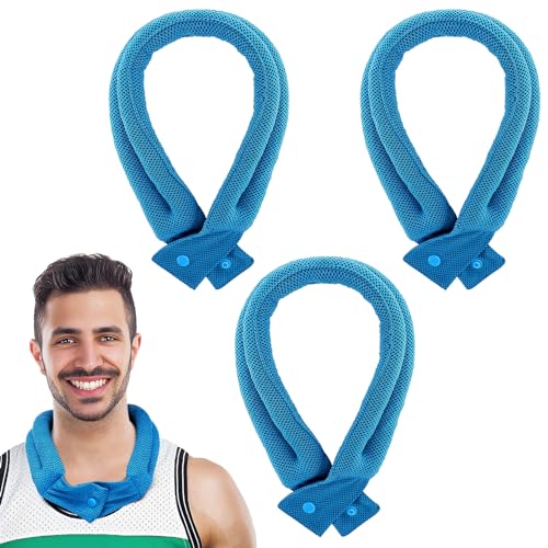 Acostop 3 Pcs Breathable Soft Cooling Neck Wraps with Ice Polymer | Long Lasting Neck Coolers for Summer Heat, Men Women Cooling Towels for Hot Weather Sports Gym Workout Outdoor Work