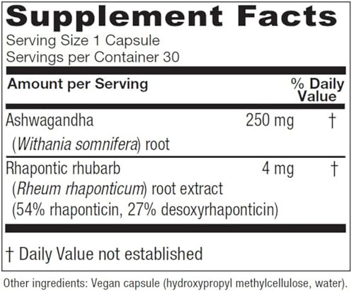 Vitanica Peri/Meno Ease - for Perimenopause and Menopause Symptoms - Hot Flash Relief with Clinically Studied Siberian Rhubarb Extract - Supports Sleep and Stress with Ashwagandha - Vegan - 30 Caps