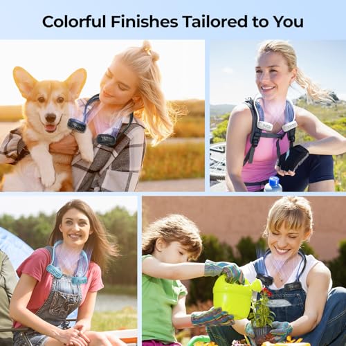 AMACOOL Portable Neck Fan, Lightweight Wearable with Hands-Free Comfort | 360° Adjustable Personal Fan with Ultra Quiet & Strong Wind, Gifts for Men Women Hot Flashes Cruise Travel Outdoor Sports
