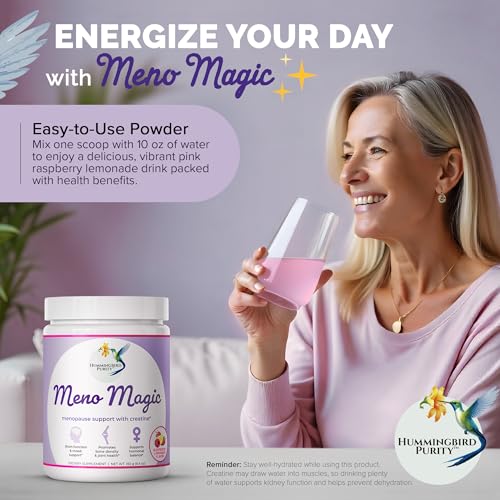 Meno Magic Menopause Support Drink Mix | 8-in-1 Hormone Balance for Hot Flashes, Night Sweats, Mood | Creatine + Herbal & Vitamin Blend | Energy, Metabolism, Muscle Support | 30 Servings