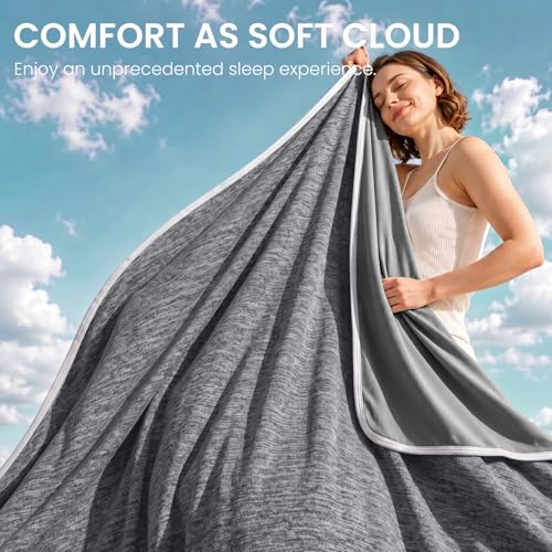 Cooling Blanket Queen Size 90"x90" for Hot Sleepers Summer Blanket | Absorbs Heat Cold Summer Blanket for Night Sweats & Menopause Q-Max>0.5 Lightweight Breathable Soft Double-Side Cooling