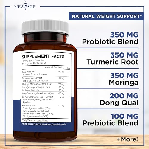 NEW AGE Pro Optimize Probiotics for Women, Menopause, Digestive Health - Support for Bloating, Hot Flashes, Joint Support, Night Sweats - Gut Health & Metabolism - Dong Quai (60 (Pack of 1))