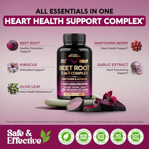 Beet Root Capsules - Healthy Blood Pressure Support Supplement** - 120 Caps