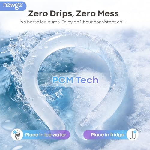 NEWGO Neck Cooling Tube, Neck Cooler for Summer, Blue Purple Mix,1 Pack | Hands-free Wearable Cooling, Reusable Ice Ring for Gardening, Menopause Hot Flashes, and Outdoor Sports
