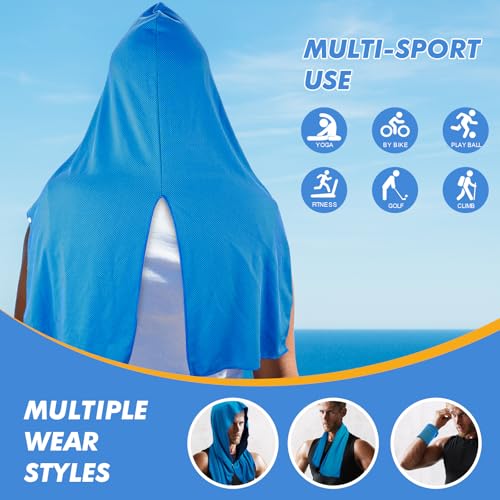 CSITE Cooling Hoodie Towels, Instant Cooling Towels for Neck and Face, UPF 50 Sun Protection, Ice Towel for Hot Weather, Head Towel for Sports, Camping, Cycling & More Activities