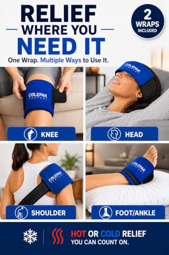 Hot & Cold Ice Packs for Injuries Reusable Gel (4 Pc Set) for Pain Relief, Joint Muscle Soreness Swelling for Knees Back Shoulder Foot