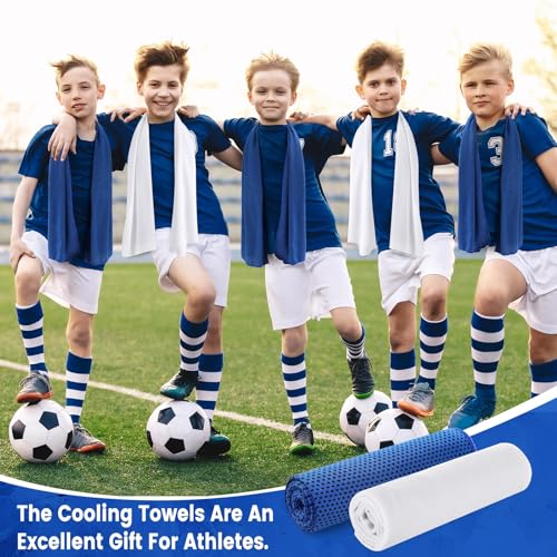 Hosuly 100 Pack Cooling Towels, 40"x12" Cooling Towels for Neck and Face Breathable Soft Chilly Sweat Rag Microfiber Sport Rags for Gym Yoga Golf Running