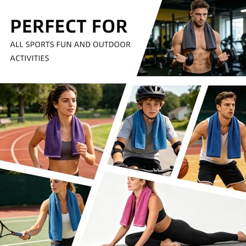 5 Pack Cooling Towel 31"x11", Microfiber Gym Towels for Men and Women，Soft Breathable Chilly Towe for Yoga, Running, Workout,Gym, Camping, Fitness, Workout