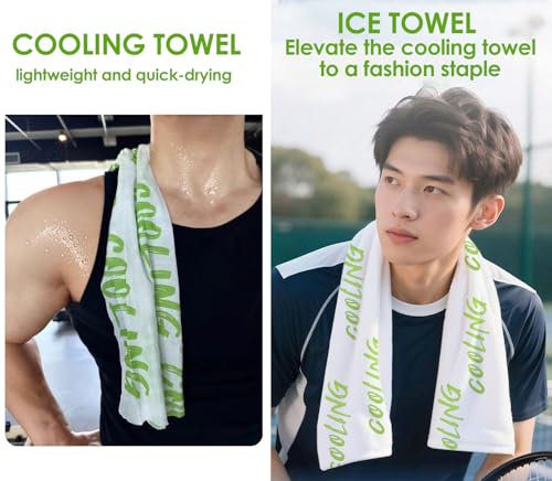 10 PCS 10''x25'' Cooling and Sweating Wipes, Cooling Body Towels, 3s Ice Sensation Wipes for Hot Weather, Camping, Gym, Yoga, Marathon, Oversized and Extra-Thick, Individually Wrapped