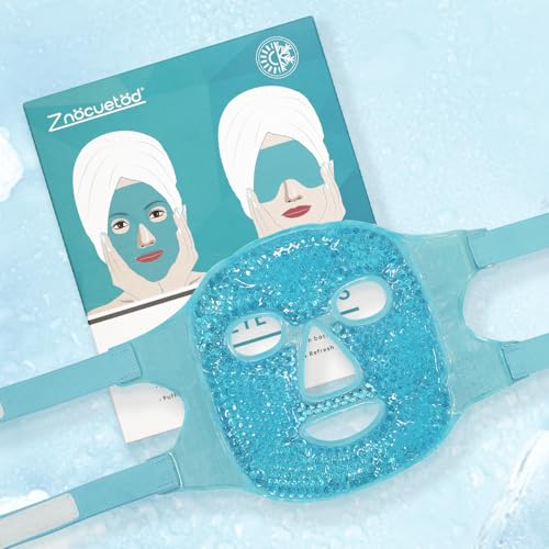 ZNÖCUETÖD Cold Face Ice Mask Facial Ice Pack, Hot Cold Compress for Face | Face SPA Gift for Woman Dark Circles Facial Puff, Pressure, Headaches, Skin Care, Post Laser Cosmetic Care, Reversible