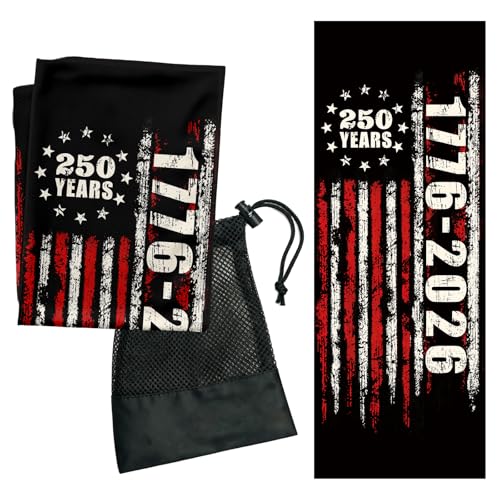 250th American Anniversary Cooling Towels for Sports with Storage Bag Heat Relief Easy Clean Cool Towel for Gym Outdoor Beach Microfiber Hot Weather Cooling Towels