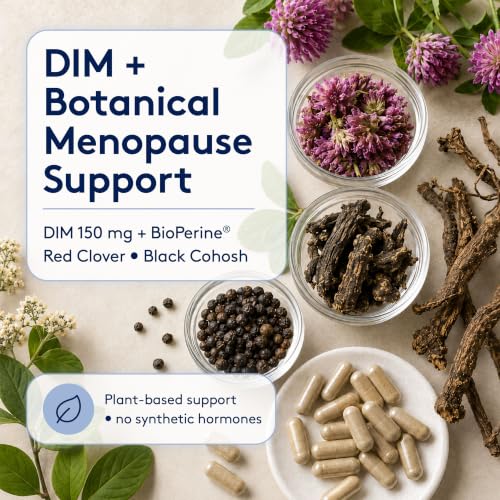 Youth & Tonic DIM for Perimenopause – Estrogen Supplement for Women 2pk | Hormone Balance Supplement for Women, DIM Complex (Diindolylmethane) + Red Clover + Black Cohosh for the Menopause Transition