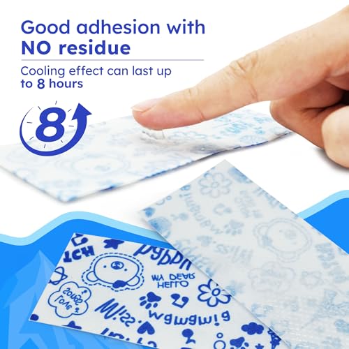 LotFancy Fever Patch for Kids, 22 Sheets, Cooling Patches for Hot Weather | Fever Reducer for Kids and Adults, Baby Cooling Pads, Gel Cool Patch for Fever, Headache Relief, Unscented, 4.7” x2”