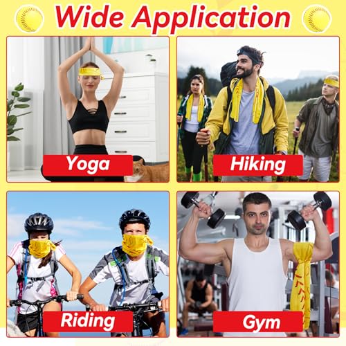 30Pcs Softball Cooling Towels for Neck and Face 40 x 12 Inch Softball Sports Team Gifts Workout Ice Towel for Gym Sweat Microfiber Breathable Chilly Bulk Neck Wraps for Athletes Camping Travel Outdoor