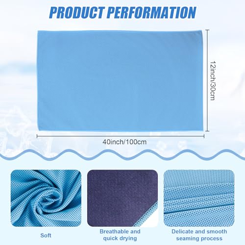 4 Pack Cooling Towels Cloth for Neck and Face, Ice Cool Towel Cold Rags for Sports Gym Fitness Yoga Running Tennis Baseball Hiking Camping(Y-4PACK-02)