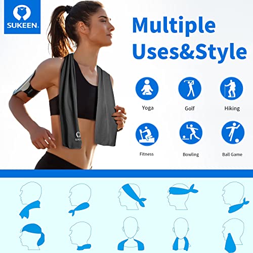 Sukeen 4 Pack Cooling Towels (40"x12") for Neck and Face Instant Cooling | Stay Cool in Hot Weather,Versatility,Soft,Breathable,Durability for Sports,Outdoor activities,Summer works in heat